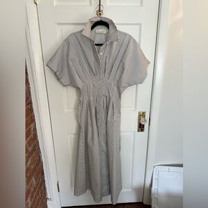 Anthropologie Black and White Striped Maxi Dress NWT XS